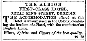 Advertisement from Otago Daily Times, 25 November 1861. Ref: Papers Past, National Library of New Zealand.
